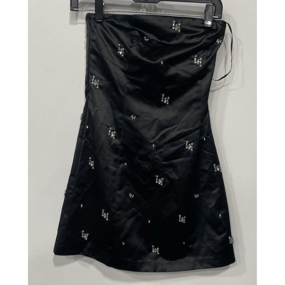 Abercrombie Fitch Black Strapless Mini Dress Embellished Rhinestones X Small - Picture 5 of 8